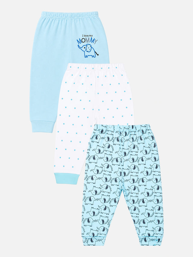Boys Solid Long Length Pyjama for Sleepwear, Lounge Comfort and Everyday Nightwear Essentials - Pack of 3