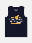 Boys Cotton Printed Sleeveless T-Shirt with Round Neck and Regular Fit for Casual Wear and Easy Movement