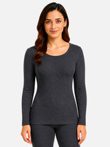 Women Full Sleeves Round Neck Thermal Top for Winter Wear, Everyday Warmth and Comfortable Base Layer Use