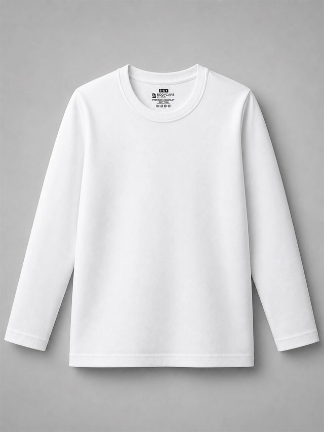 Girls Solid Cotton Round Neck Full Sleeve T-Shirt with Regular Fit for Casual Wear and Everyday Comfort - Pack of 1
