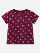 Girls Cotton Printed T-Shirt Round Neck Half Sleeves Casual Wear Top for School, Play and Everyday Outfits