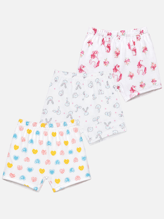 Baby Shorts with Inner Elastic Waist for Comfortable Everyday Wear, Easy Movement and Regular Use - Pack of 3