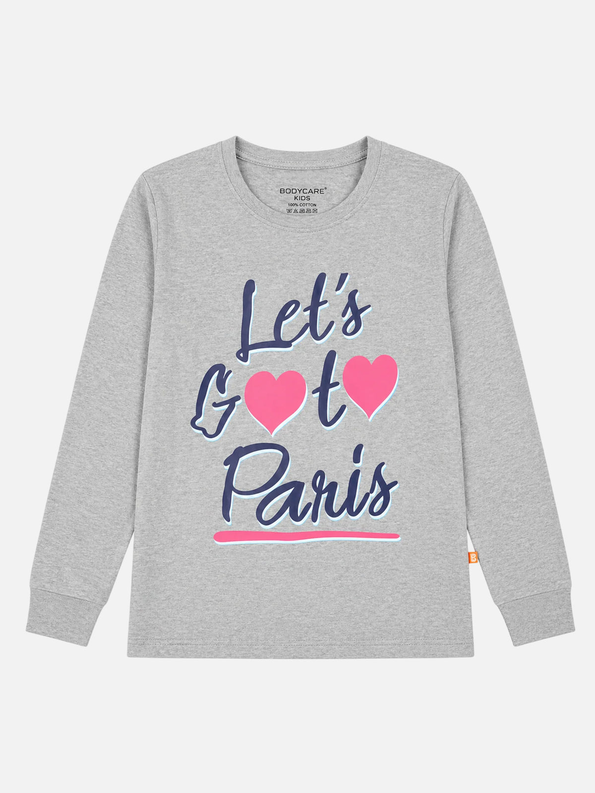 Girls 100% Cotton T-Shirt with Round Neck and Full Sleeves for Comfortable Casual Wear and Regular Use - Pack of 1