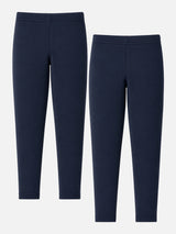Girls Cotton Spandex Leggings Slim Fit Stretch Pack of 2
