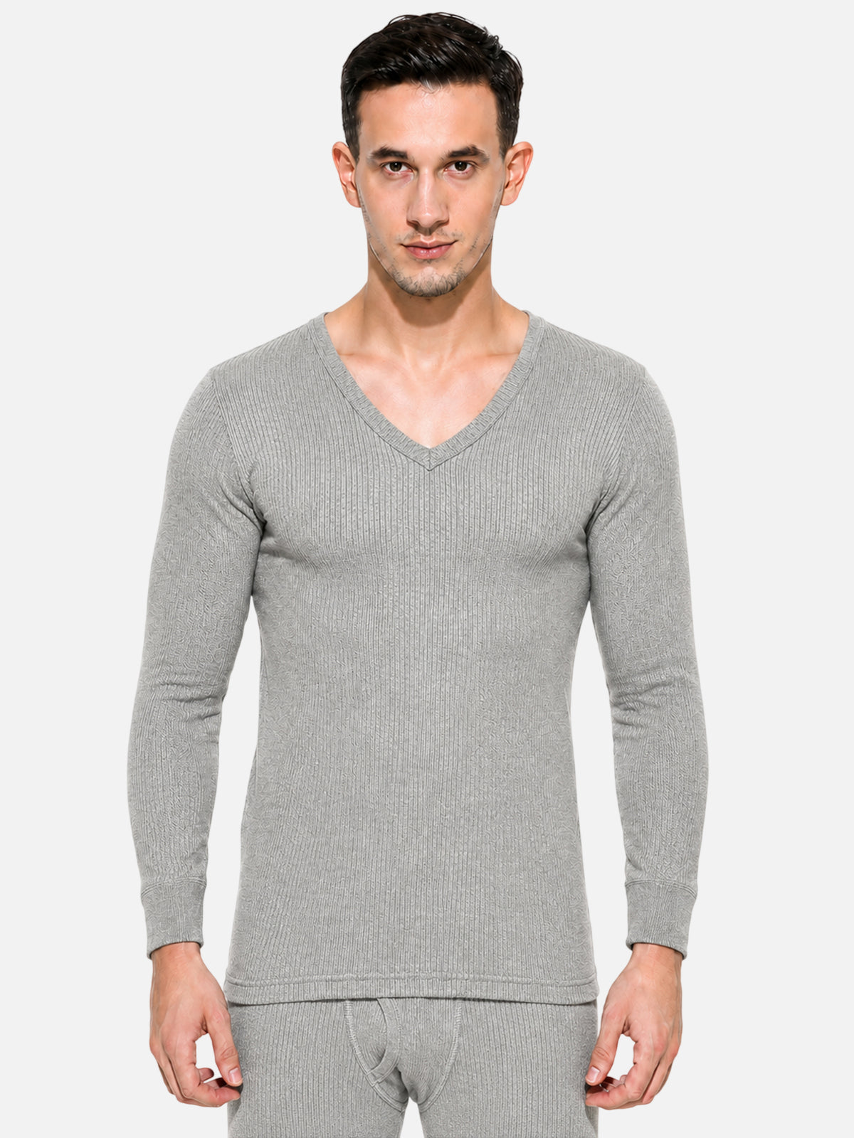 Men Antibacterial Thermal Top with V Neck and Full Sleeves for Winter Base Layering and Cold-Weather Comfort Essentials