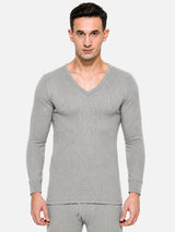 Men Antibacterial Thermal Top with V Neck and Full Sleeves for Winter Base Layering and Cold-Weather Comfort Essentials
