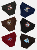 Unisex Kids 100% Cotton Briefs with Breathable Soft Innerwear Comfort for Everyday Essentials - Pack of 6