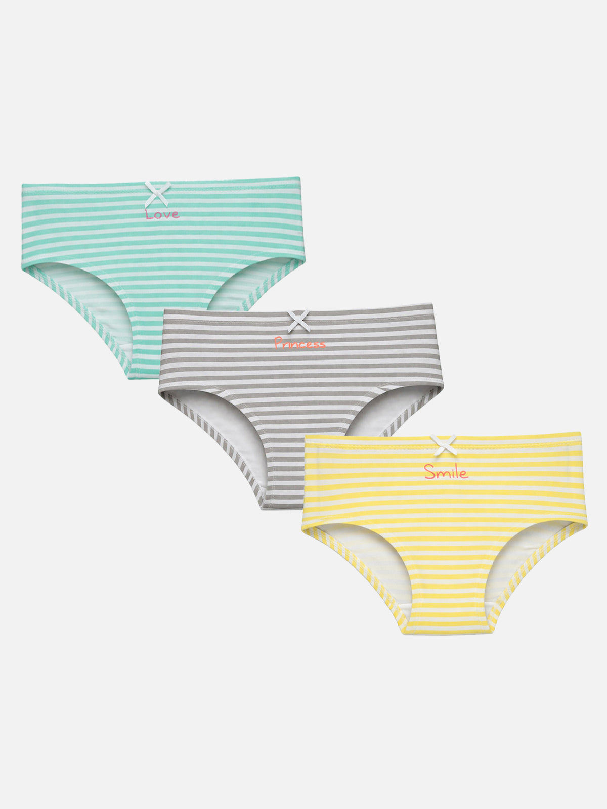 Girls Innerwear Panty Cotton Spandex Full Coverage Brief with Inner Elastic for Everyday Comfort - Pack of 3