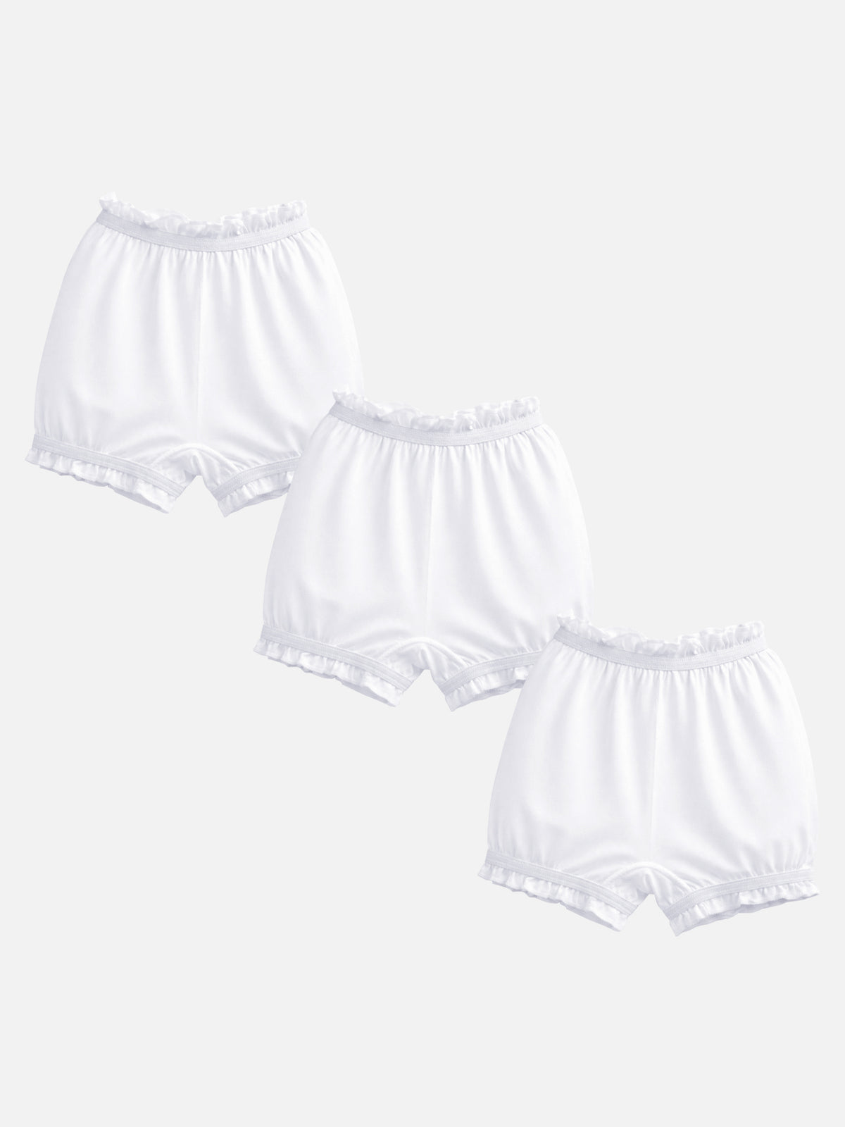 Unisex 100% Cotton Bloomer with Attached Elastic for Soft Everyday Innerwear Comfort and Use - Pack of 3