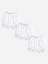 Unisex 100% Cotton Bloomer with Attached Elastic for Soft Everyday Innerwear Comfort and Use - Pack of 3