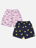Girls 100% Cotton Shorts with Inner Elastic for Casual Comfort, Easy Movement and Daily Wear - Pack of 3