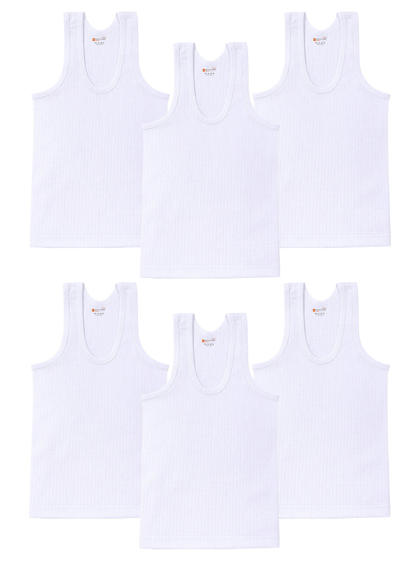 Boys Vest Round Neck Sleeveless Pack of 6