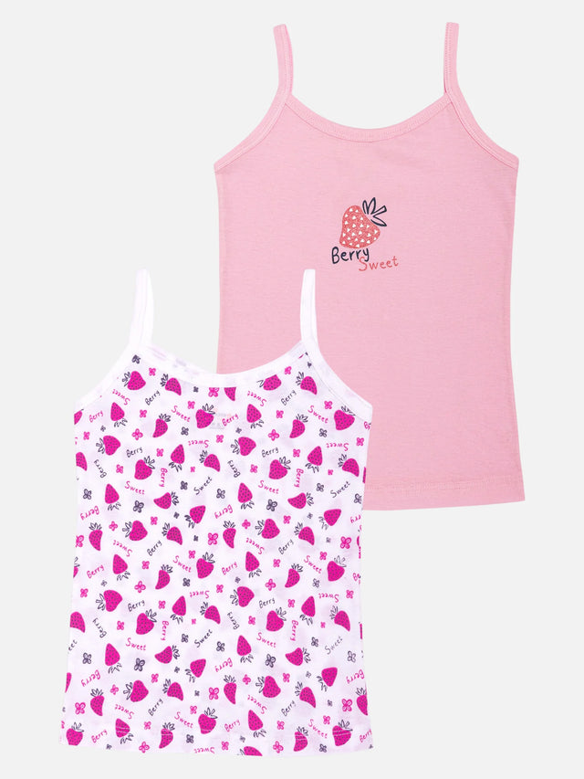 Girls 100% Cotton Vest Round Neck Dori Neck Pack of 2 - Bodycare