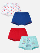 Girls 100% Cotton Boyshorts Inner Elastic Pack of 4 - Bodycare
