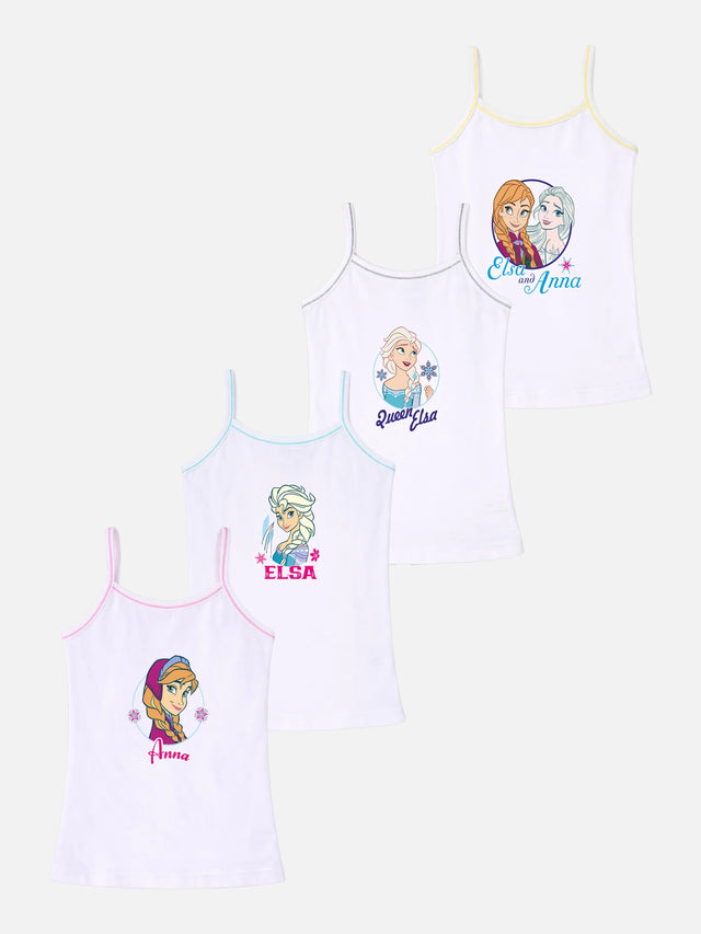 Girls Frozen Vest Dori Neck Sleeveless Pack of 4 - Bodycare
