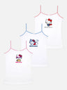 Girls Hello Kitty 100% Cotton Vest Dori Neck Pack of 3 - Bodycare