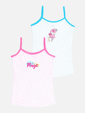 Girls 100% Cotton Vest Round Neck Dori Neck Pack of 2 - Bodycare