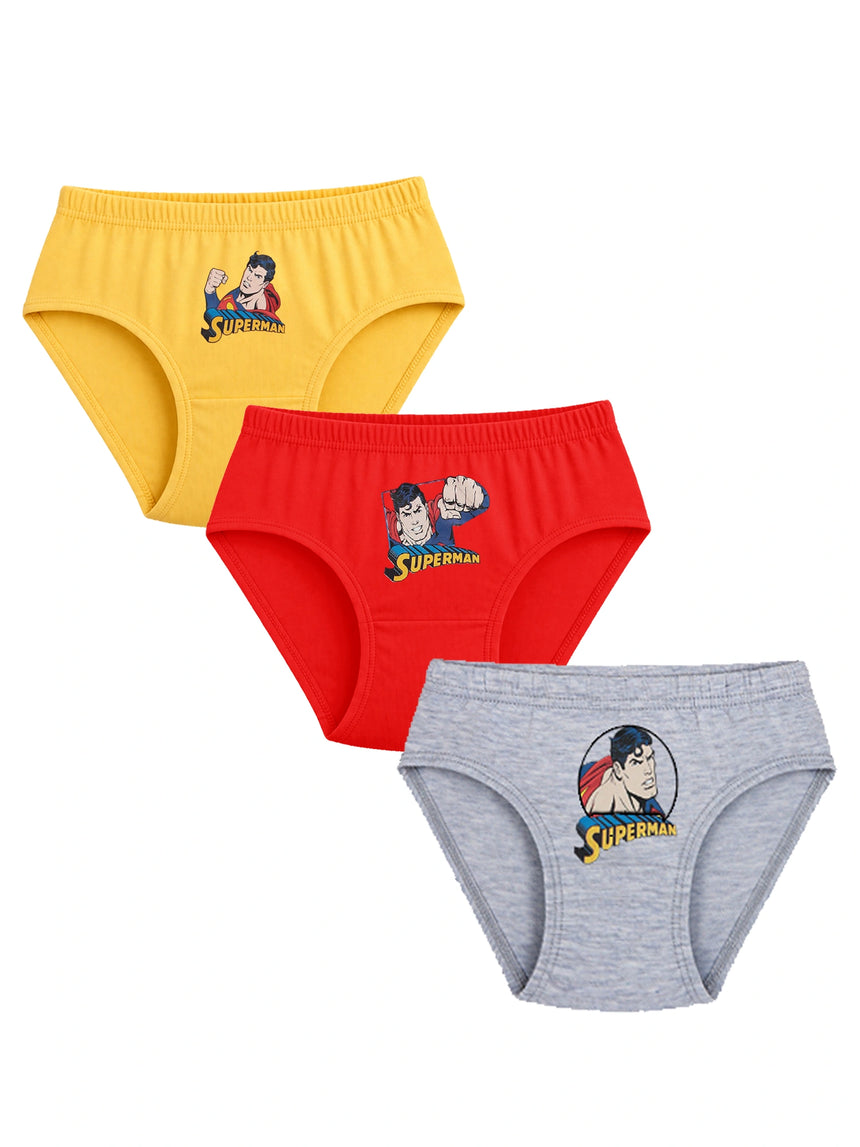 Baby Boys Justice League 100% Cotton Brief Inner Elastic Pack of 3 - Bodycare