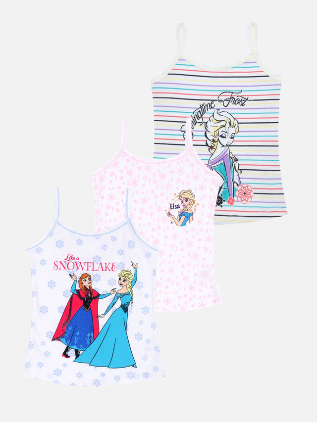Girls Frozen Vest Dori Neck Sleeveless Pack of 3 - Bodycare