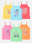 Girls Vest Dori Neck Sleeveless Pack of 6 - Bodycare