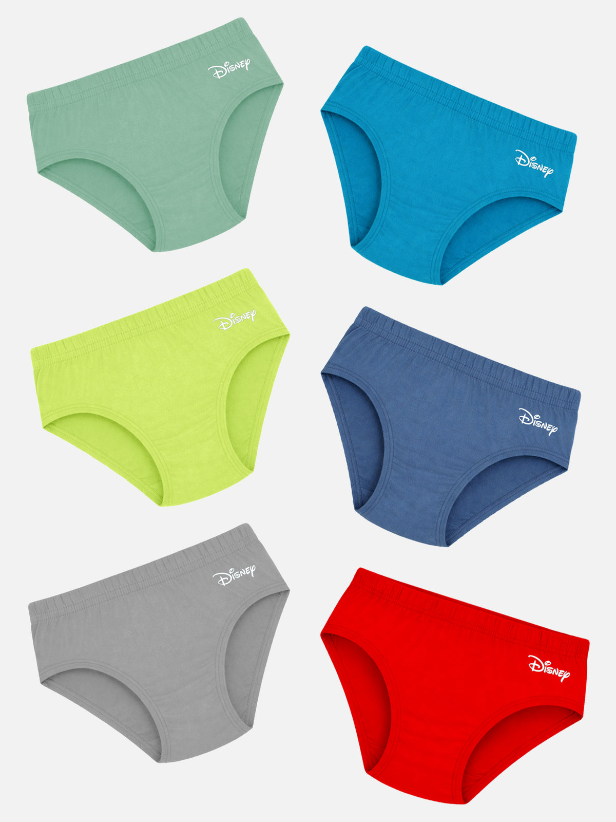 Baby Boys Mickey & Friends Brief Underwear with Inner Elastic for Comfortable Daily Innerwear Use - Pack of 6
