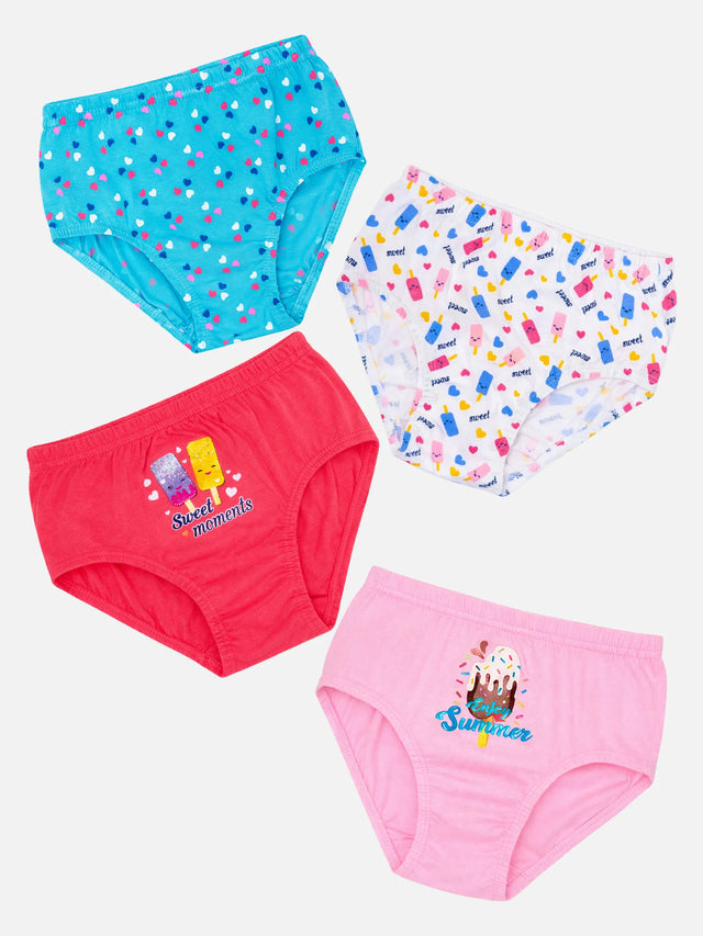 Girls Cotton Panty Inner Elastic Pack of 4 - Bodycare
