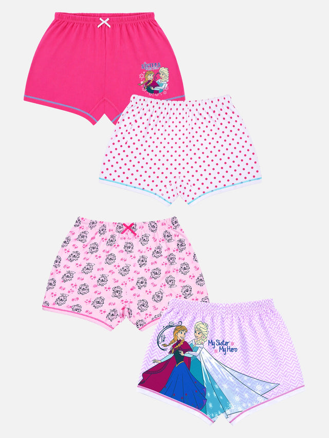 Girls Frozen Boyshorts Inner Elastic Pack of 4 - Bodycare