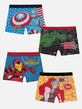 Boys Avengers Cotton Spandex Trunk Top Elastic Pack of 4