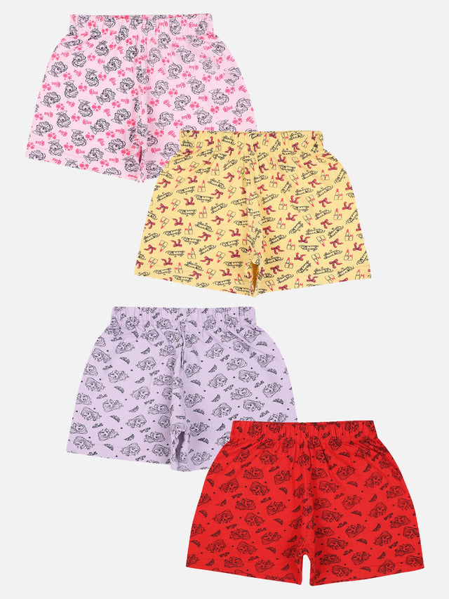 Girls 100% Cotton Boyshorts Inner Elastic Pack of 4 - Bodycare
