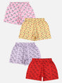 Girls 100% Cotton Boyshorts Inner Elastic Pack of 4 - Bodycare