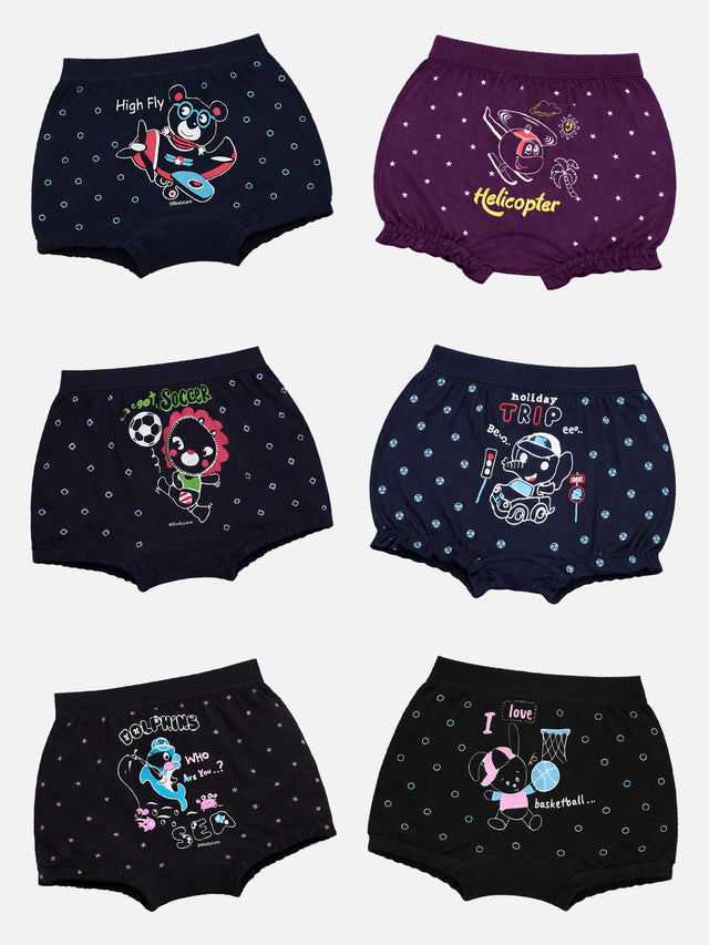 Unisex Cotton Spandex Bloomer Lycra Waistband Pack of 6 - Bodycare
