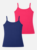 Girls Cotton Camisole Sleeveless Camisole for Everyday Innerwear Comfort and Easy Layering - Pack of 2