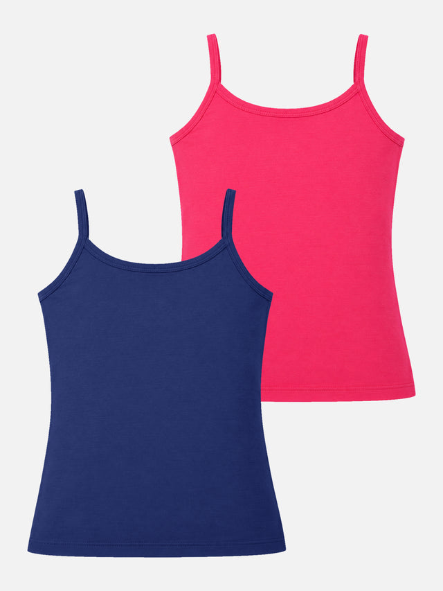 Girls Cotton Camisole Sleeveless Camisole for Everyday Innerwear Comfort and Easy Layering - Pack of 2