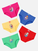 Assorted colorful girls' cartoon print cotton briefs multipack, soft and comfortable innerwear