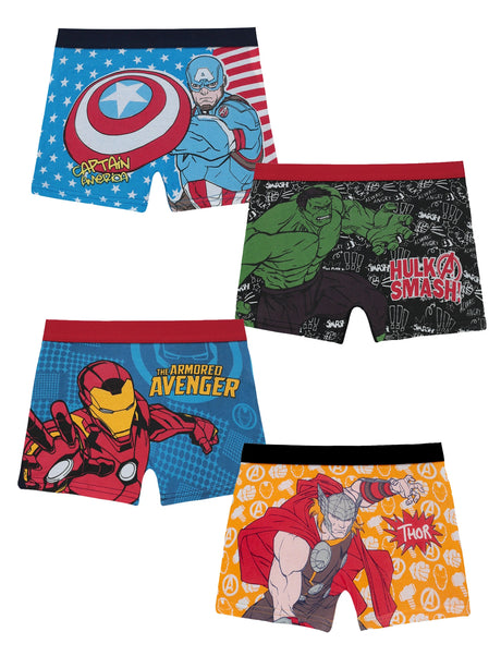 Boys Avengers Cotton Spandex Trunk Top Elastic Pack of 4 - Bodycare