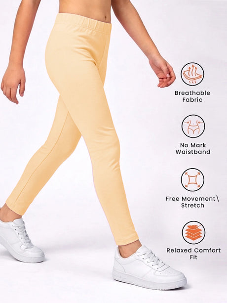 Girls Cotton Spandex Leggings Pack of 1
