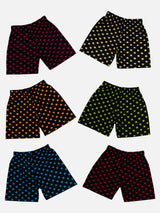 Girls 100% Cotton Self Design Shorts with Inner Elastic for Everyday Innerwear Comfort and Regular Use - Pack of 6
