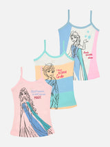 Girls Frozen 100% Cotton Vest Dori Neck Pack of 3 - Bodycare