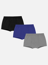 Boys 100% Cotton Innerwear Trunk for Everyday Innerwear Comfort, Secure Fit and Regular Use - Pack of 3