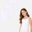Girl wearing white cotton camisole with three white spaghetti strap camisoles for kids displayed