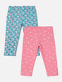 Girls Cotton Spandex Leggings Inner Elastic Stretch Pack of 2 - Bodycare