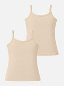 Girls Cotton Camisole Sleeveless Camisole for Everyday Innerwear Comfort and Easy Layering - Pack of 2