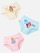 Girls Princess 100% Cotton Panty Inner Elastic Pack of 3