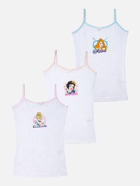 Girls Princess Vest Sleeveless Pack of 3 - Bodycare