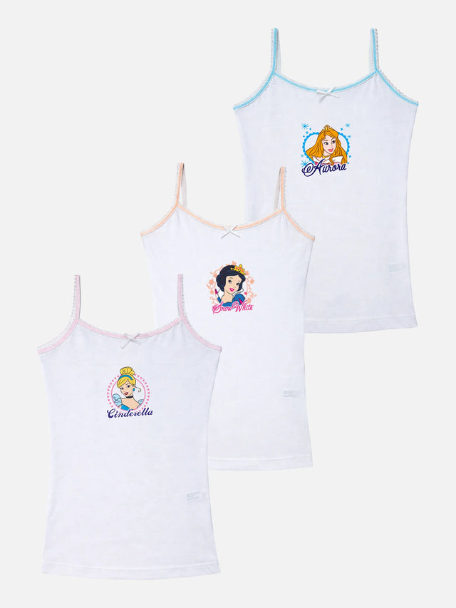 Girls Princess Vest Sleeveless Pack of 3 - Bodycare