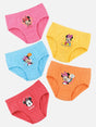 Kids cotton briefs multipack with Minnie Mouse prints in pink, yellow, blue, orange and red
