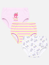 Baby Girls 100% Cotton Panty with Inner Elastic, Soft Breathable Fabric and Everyday Innerwear Comfort - Pack of 3