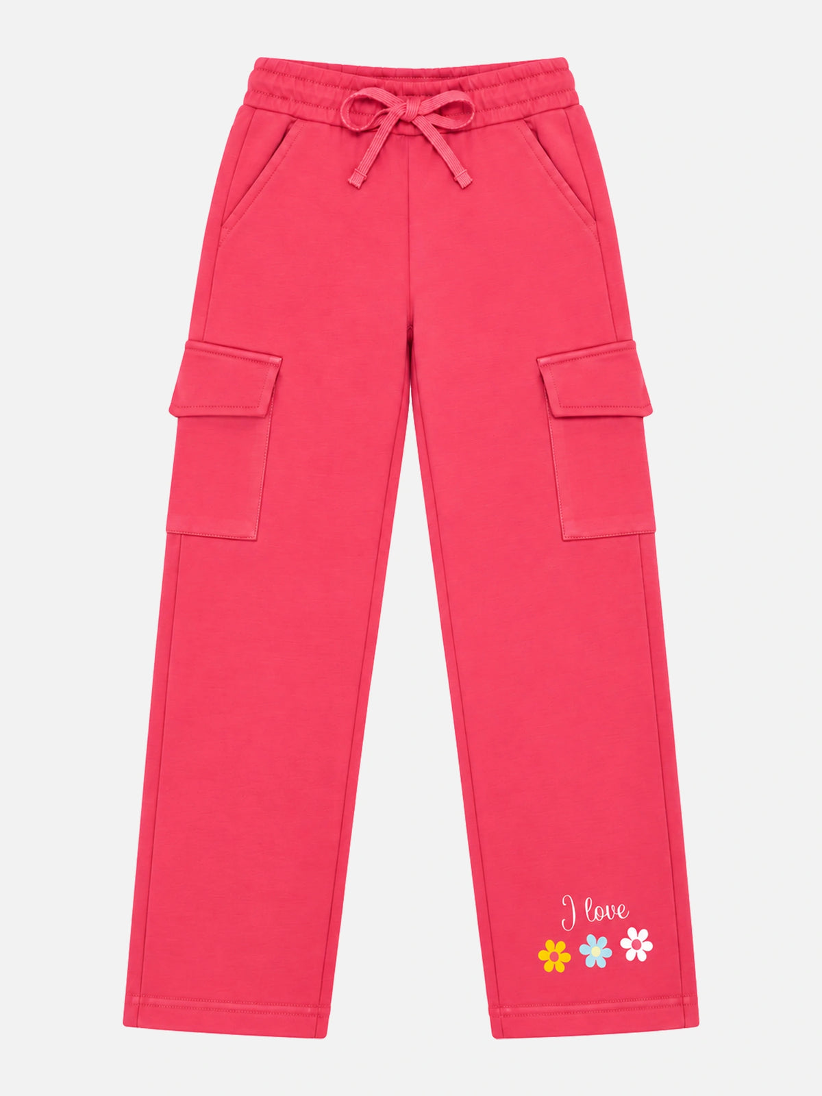 Girls French Terry Track Pant with Printed Regular Fit for Casual Wear, Lounge Comfort and Easy Movement