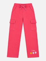 Girls French Terry Track Pant with Printed Regular Fit for Casual Wear, Lounge Comfort and Easy Movement