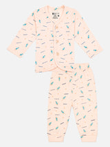 Unisex Front Open Thermal Suit with Top and Bottom Set for Baby Winter Layering and Comfortable Sleepwear